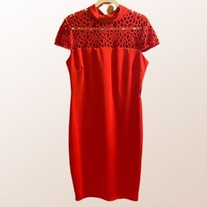 NWT cap sleeve shift dress w/ die cut detail